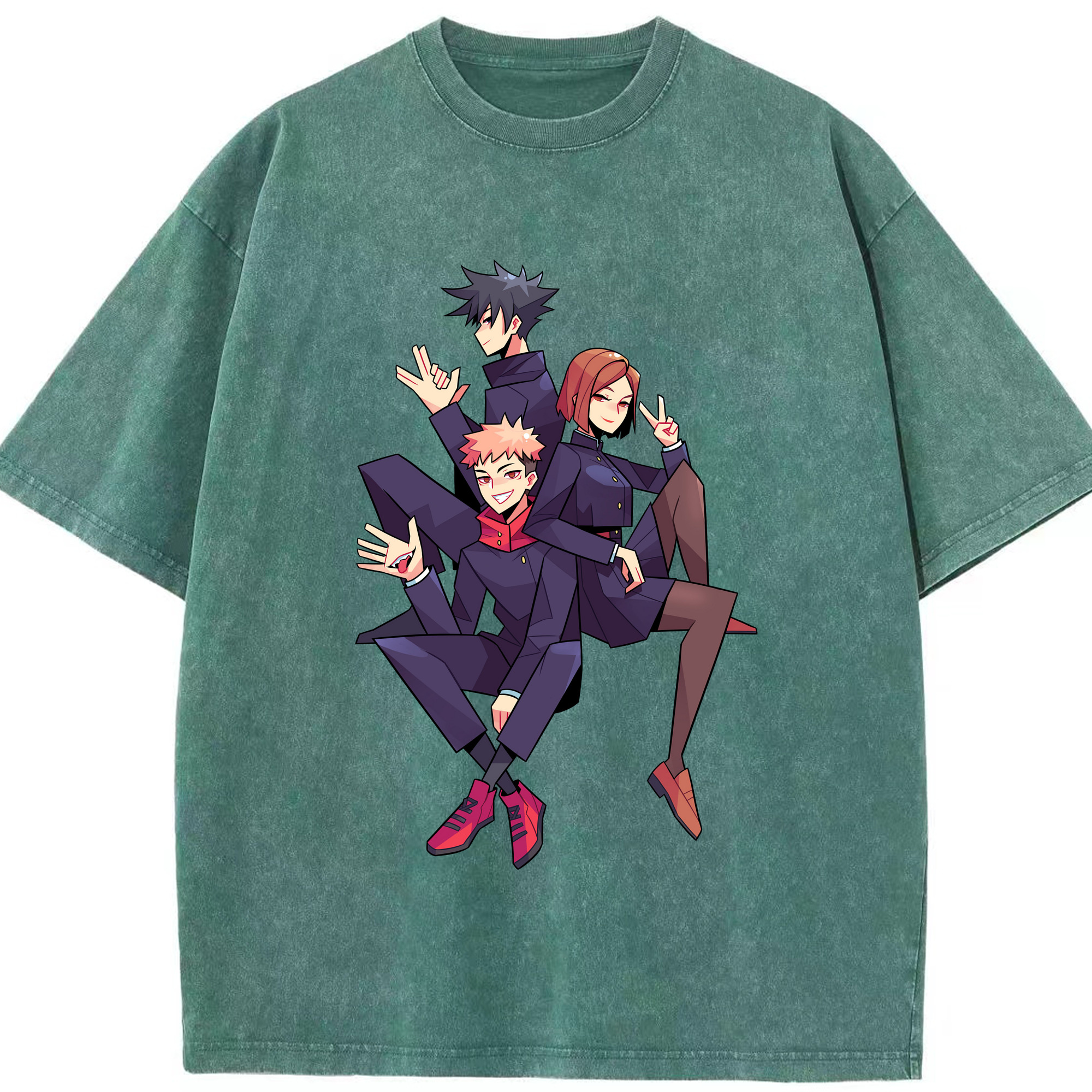 （画像用） 呪術廻戦 Jujutsu Kaisen 綿100% ヴィンテージ風 半袖Tシャツ（フロントプリント）
